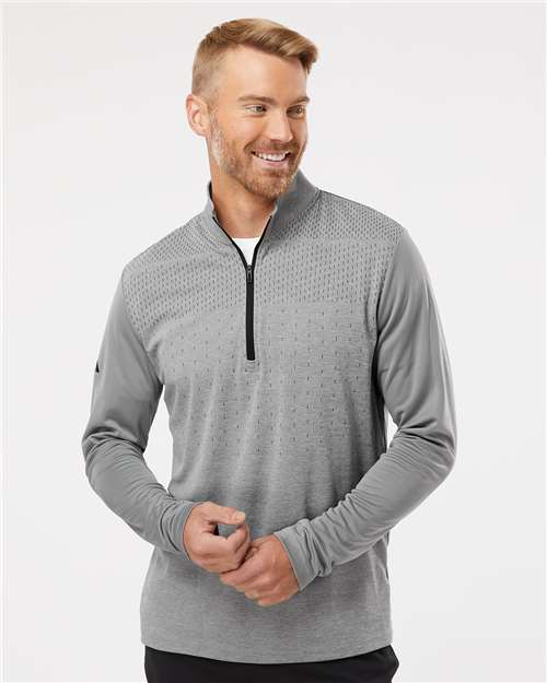 Adidas A522 Men's Ultimate365 Heather Block Print Quarter-Zip Pullover