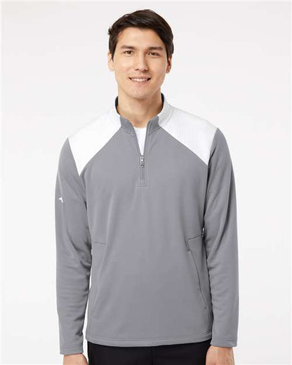 Adidas A532 Men's Textured Mixed Media Quarter-Zip Pullover