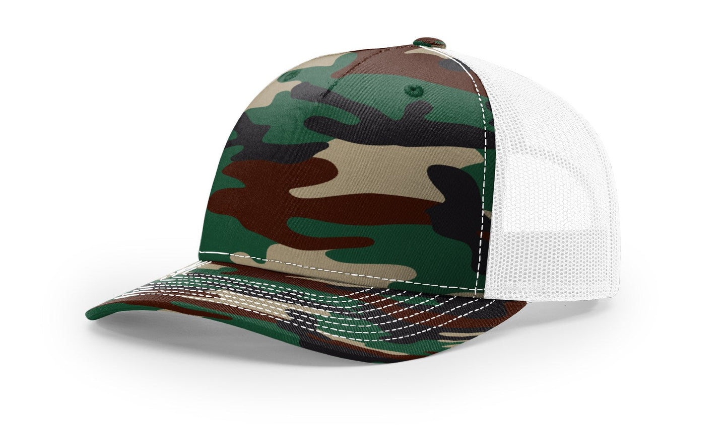 Richardson 112PFP Printed Five Panel Trucker Hat Camo Cap 112 PFP - Blank