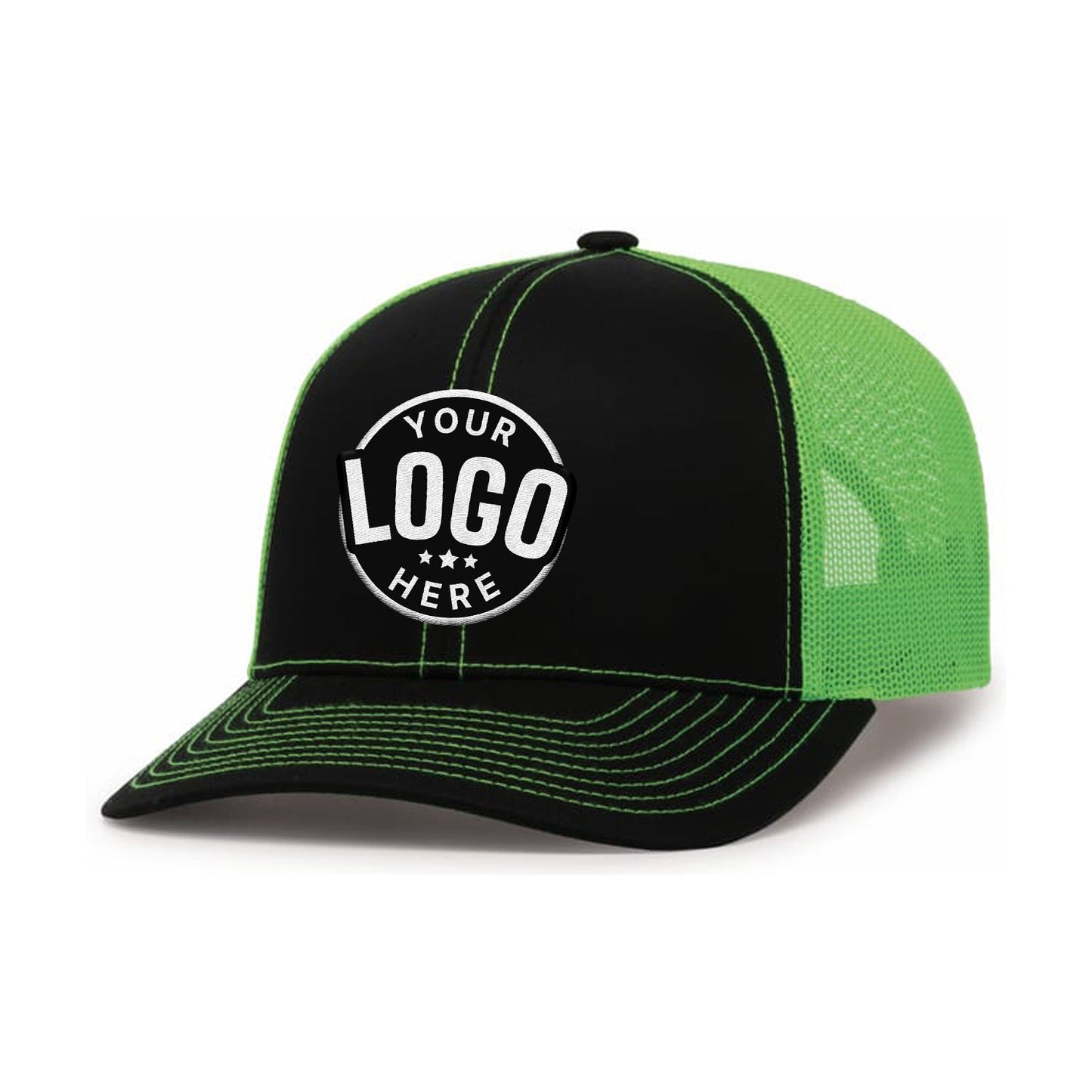 Custom Embroidered Pacific Headwear 104C Trucker Snapback Cap - Flat Embroidery