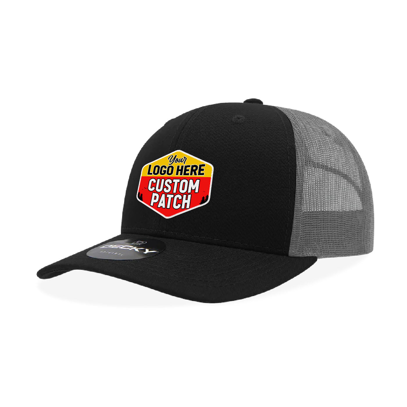 Custom Patch Decky 5019 - Youth 6 Panel Mid Profile Structured Cotton Trucker, Kids Classic Trucker Hat