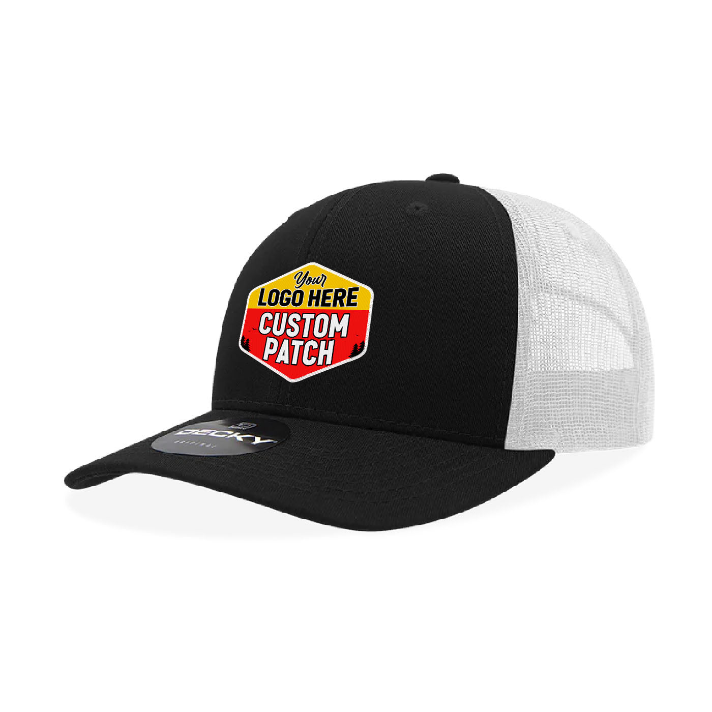 Custom Patch Decky 5019 - Youth 6 Panel Mid Profile Structured Cotton Trucker, Kids Classic Trucker Hat