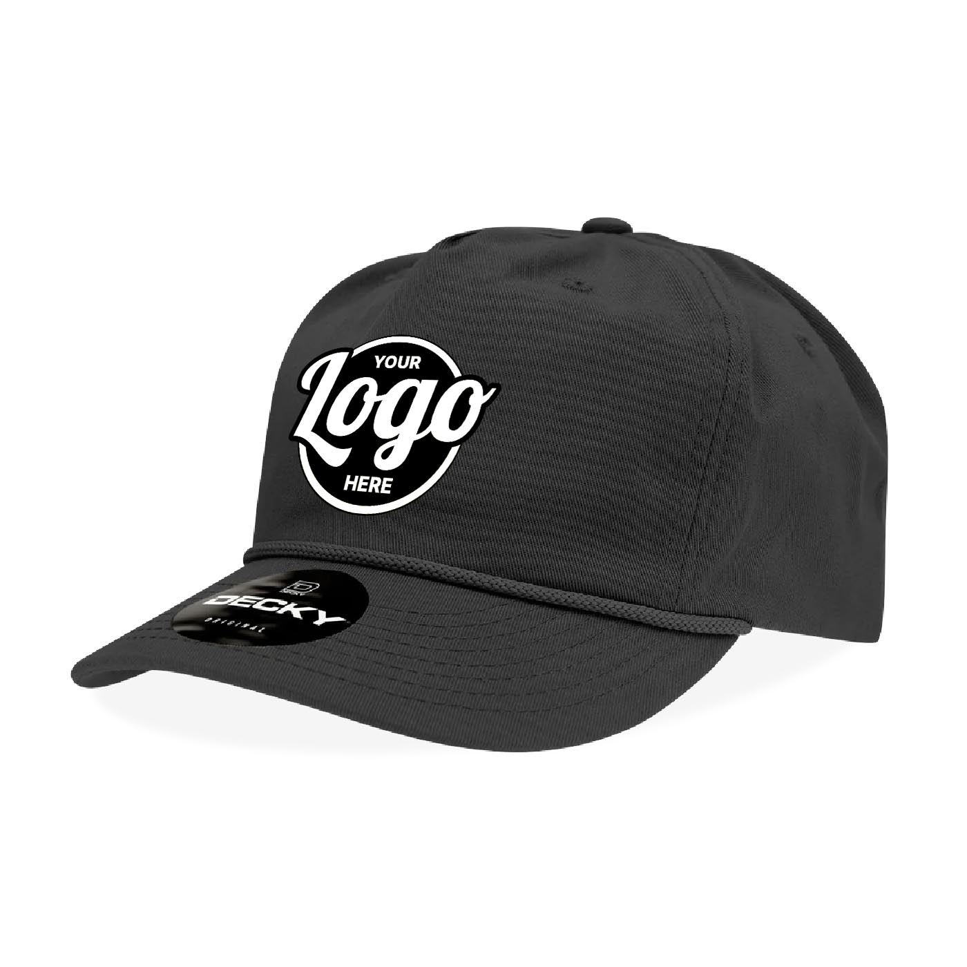 Custom Embroidered Decky 252 - Classic 5-Panel Golf Cap with Rope