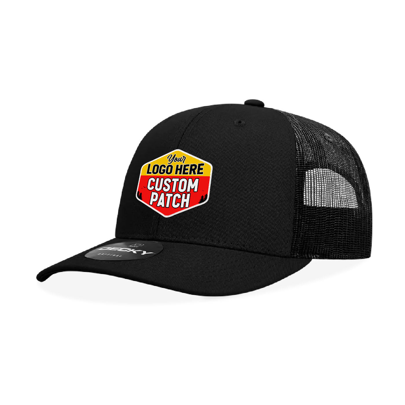 Custom Patch Decky 5019 - Youth 6 Panel Mid Profile Structured Cotton Trucker, Kids Classic Trucker Hat