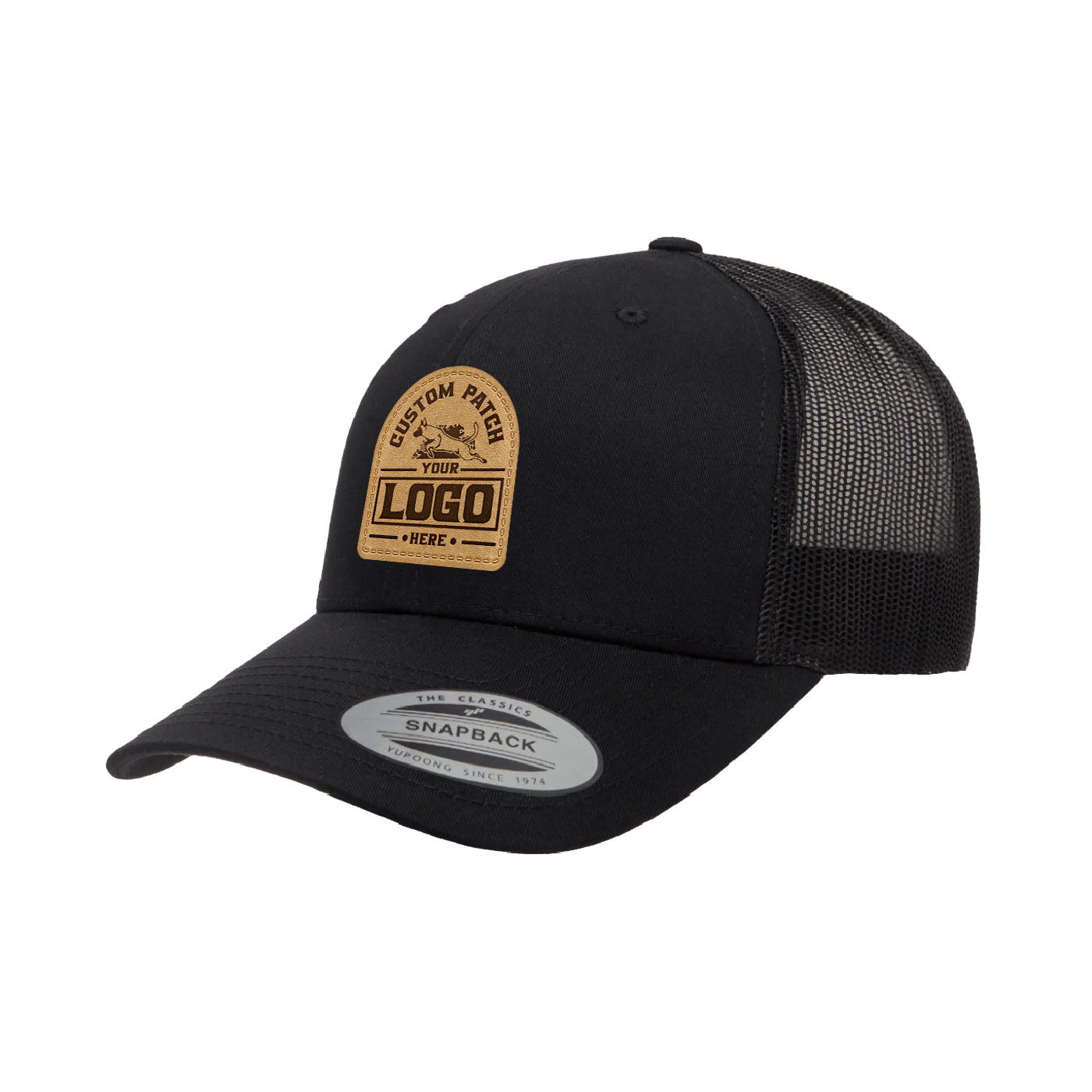 Trendy Apparel Shop Jalisco Mexico Trucker Hat - Embroidered Patch, Flexfit Snapback, Mesh Back - View #5