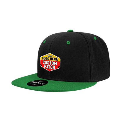 Custom Patch Decky 6020 High Profile 6 Panel Snapback, Flat Bill Hat