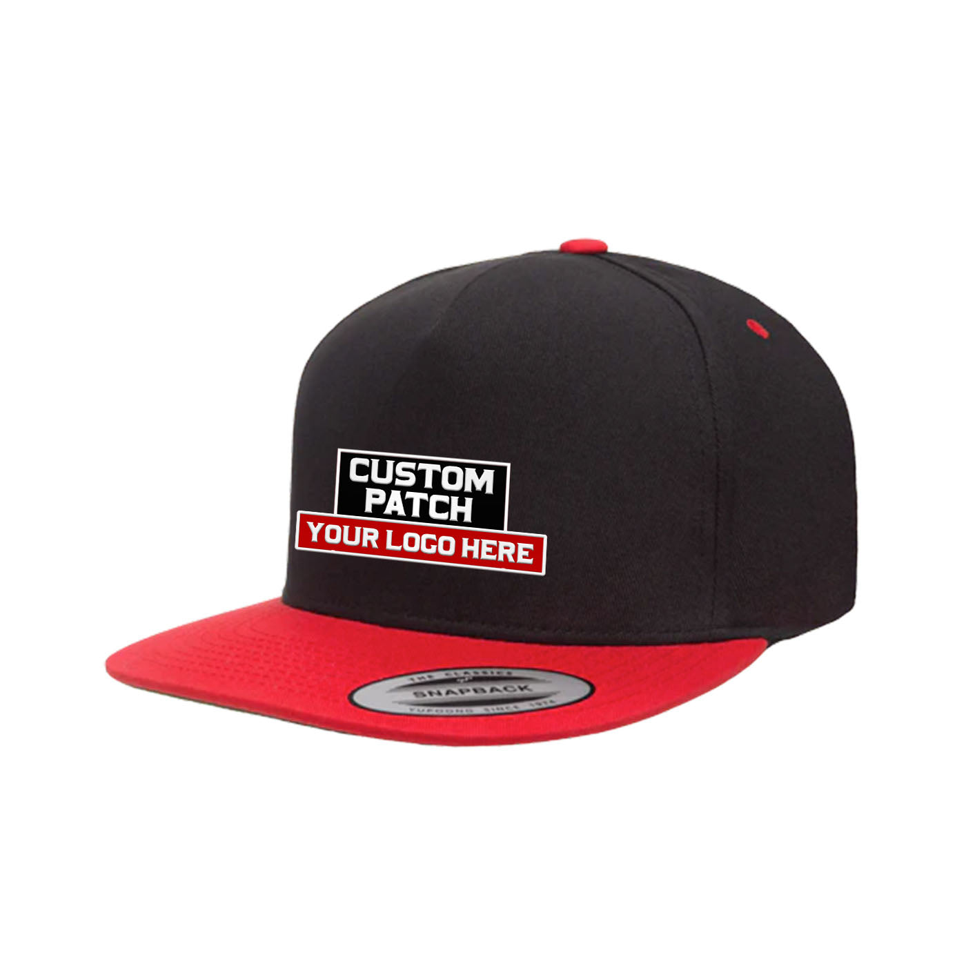 Custom Patch Yupoong 6007T 5-Panel Cotton Twill Snapback Hat, Flat Bill Cap, YP Classics