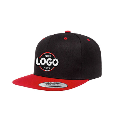 Custom Embroidered Yupoong 6089MT Premium Snapback Hat, Flat Bill, 2-Tone Colors, YP Classics