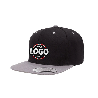 Custom Embroidered Yupoong 6089MT Premium Snapback Hat, Flat Bill, 2-Tone Colors, YP Classics