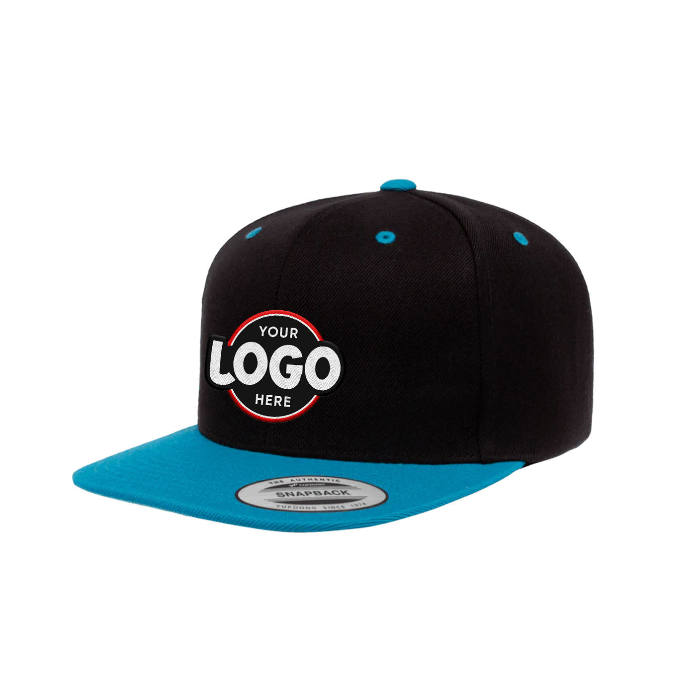 Custom Embroidered Yupoong 6089MT Premium Snapback Hat, Flat Bill, 2-Tone Colors, YP Classics