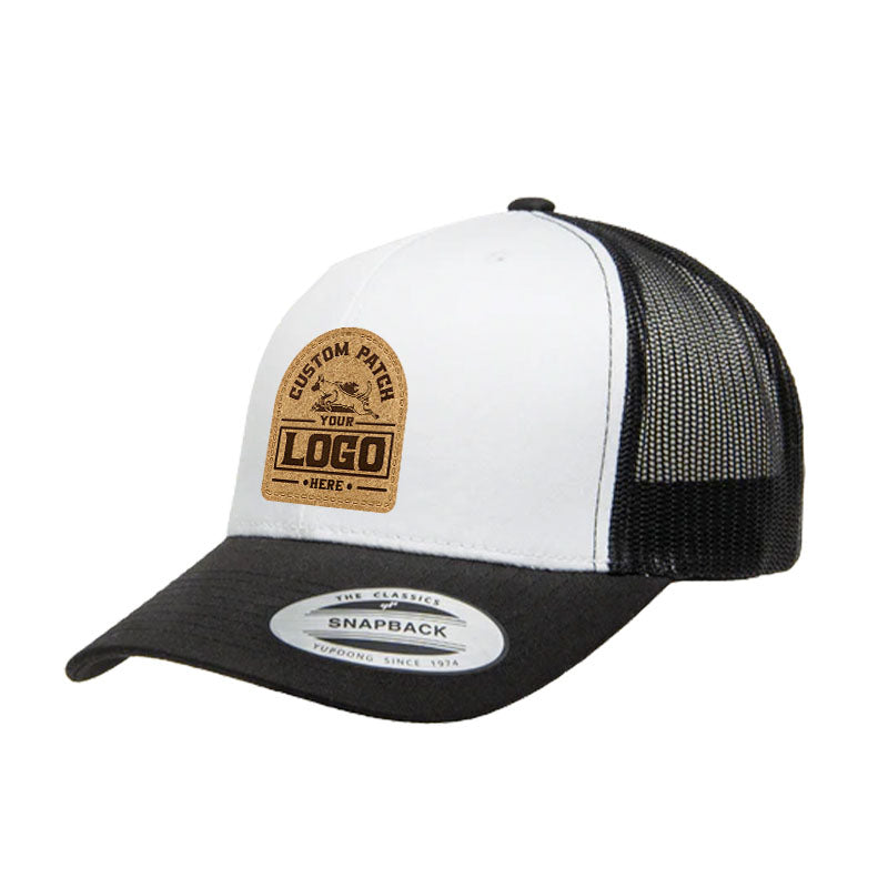 Custom Patch Yupoong 6606W Retro Trucker Hat, Mesh Back, White Front, YP Classics