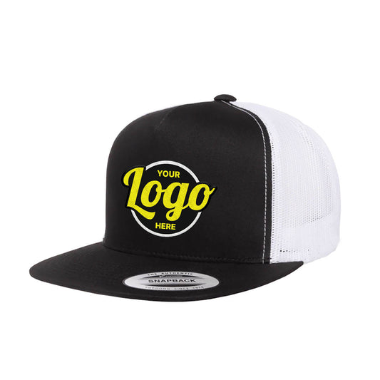 Custom Embroidered Yupoong 6006T Classic Trucker Snapback Hat, Flat Bill Cap, 2-Tone Colors, YP Classics
