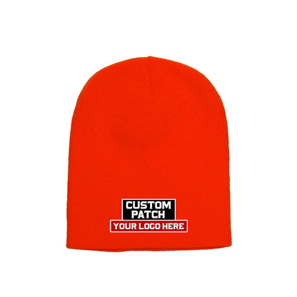 Custom Patch Yupoong 1500KC Short 8" Beanie, Knit Cap, YP Classics