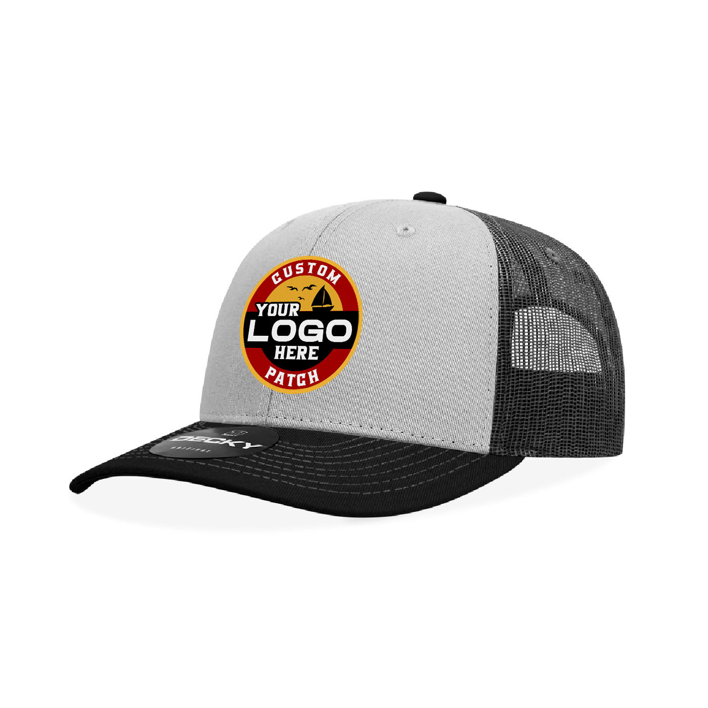 Custom Patch Decky 6031 - 6 Panel Mid Profile Structured Contra-Stitch Trucker Hat