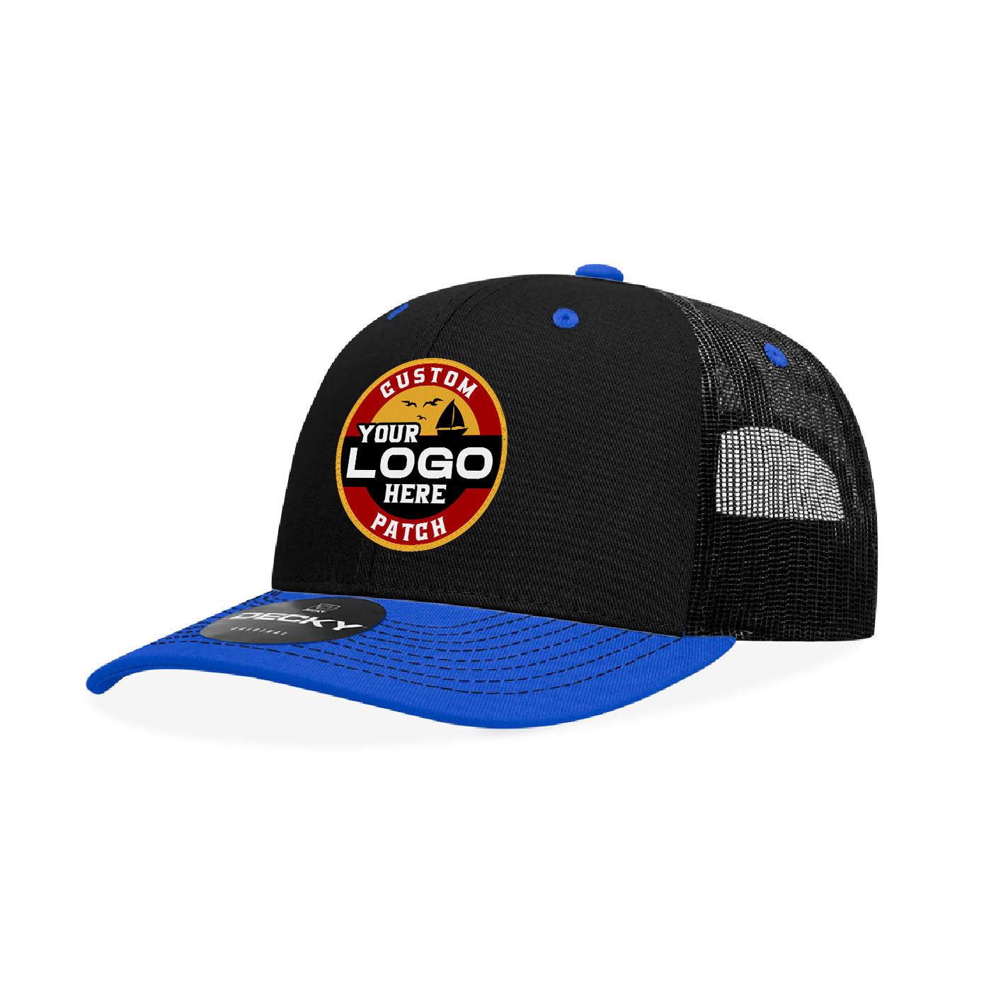 Custom Patch Decky 6031 - 6 Panel Mid Profile Structured Contra-Stitch Trucker Hat