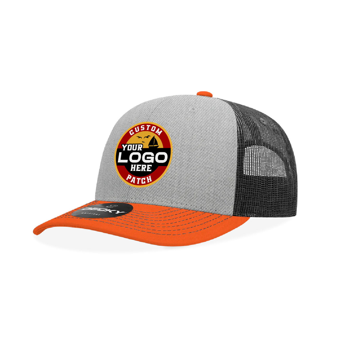 Custom Patch Decky 6031 - 6 Panel Mid Profile Structured Contra-Stitch Trucker Hat