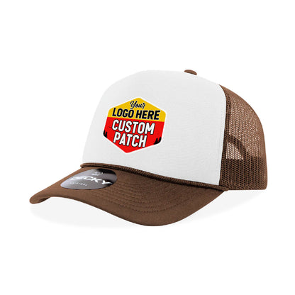 Custom Patch Decky 210 - Foam Trucker Hat, Two Tone Mesh Back Cap