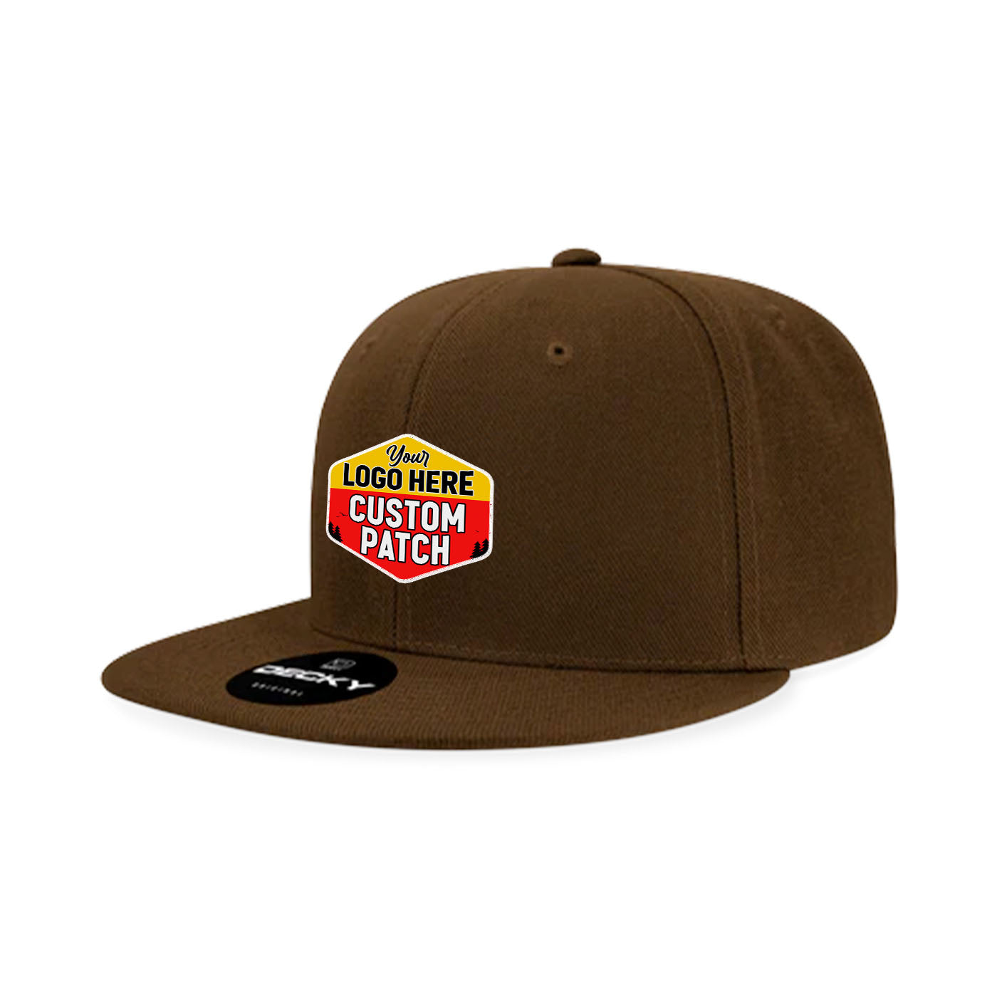 Custom Patch Decky 6020 High Profile 6 Panel Snapback, Flat Bill Hat