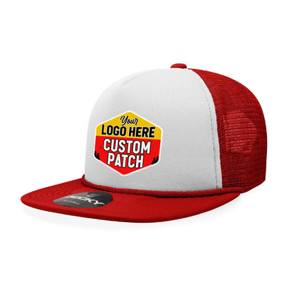 Custom Patch Decky 6026 - Classic 5 Panel Foam Trucker Cap, Flat Bill Hat