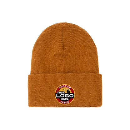 Custom Patch Yupoong 1501KC Long Beanie with Cuff, Knit Cap, YP Classics