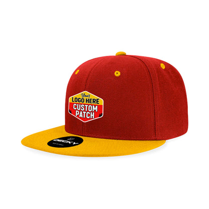 Custom Patch Decky 6020 High Profile 6 Panel Snapback, Flat Bill Hat