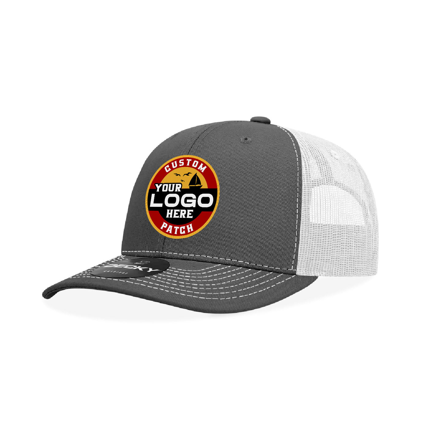 Custom Patch Decky 6031 - 6 Panel Mid Profile Structured Contra-Stitch Trucker Hat