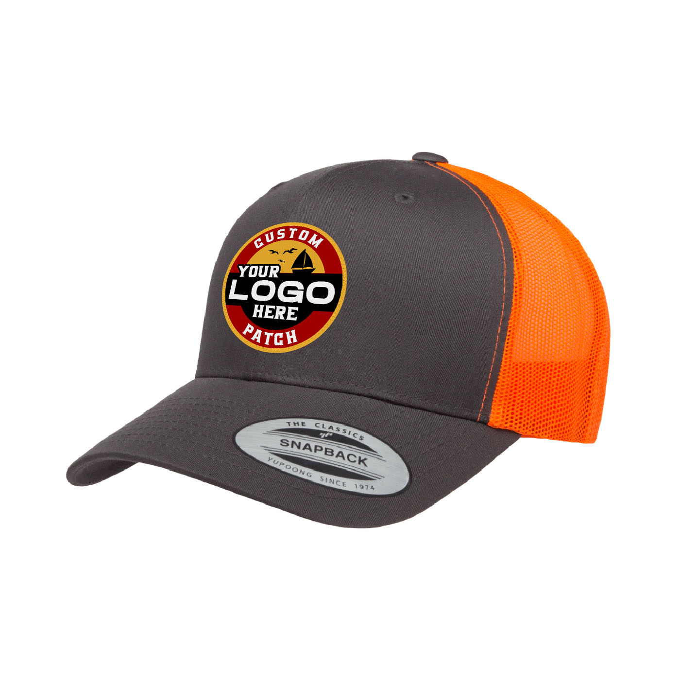 Custom Patch Yupoong 6606T Retro Trucker Hat, Mesh Back, 2-Tone Colors, YP Classics