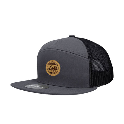 Custom Patch Decky 1133 - 7 Panel Trucker Flat Bill Snapback Hat