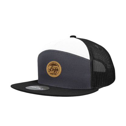 Custom Patch Decky 1133 - 7 Panel Trucker Flat Bill Snapback Hat