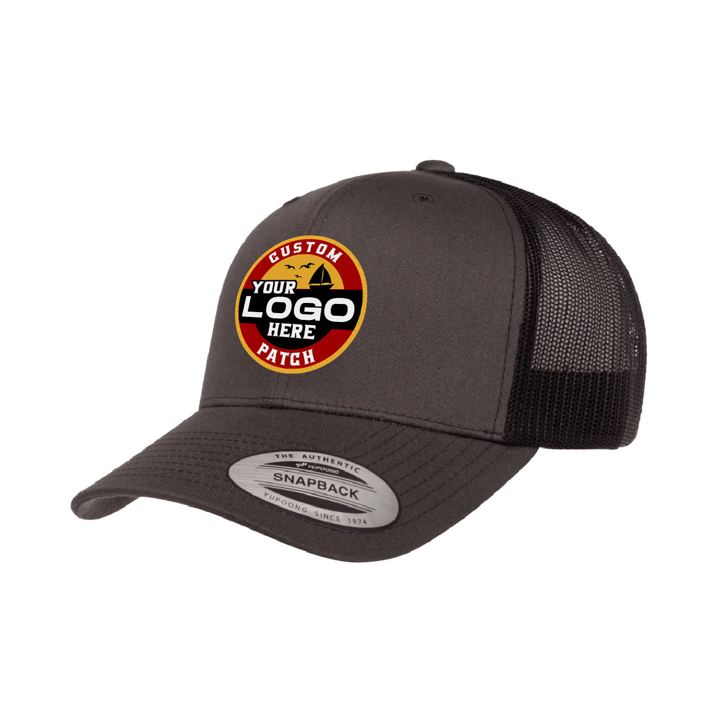 Custom Patch Yupoong 6606T Retro Trucker Hat, Mesh Back, 2-Tone Colors, YP Classics