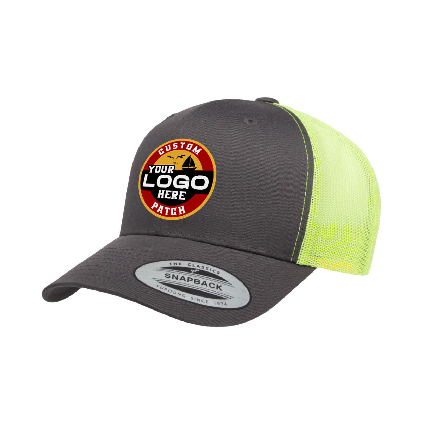 Custom Patch Yupoong 6606T Retro Trucker Hat, Mesh Back, 2-Tone Colors, YP Classics