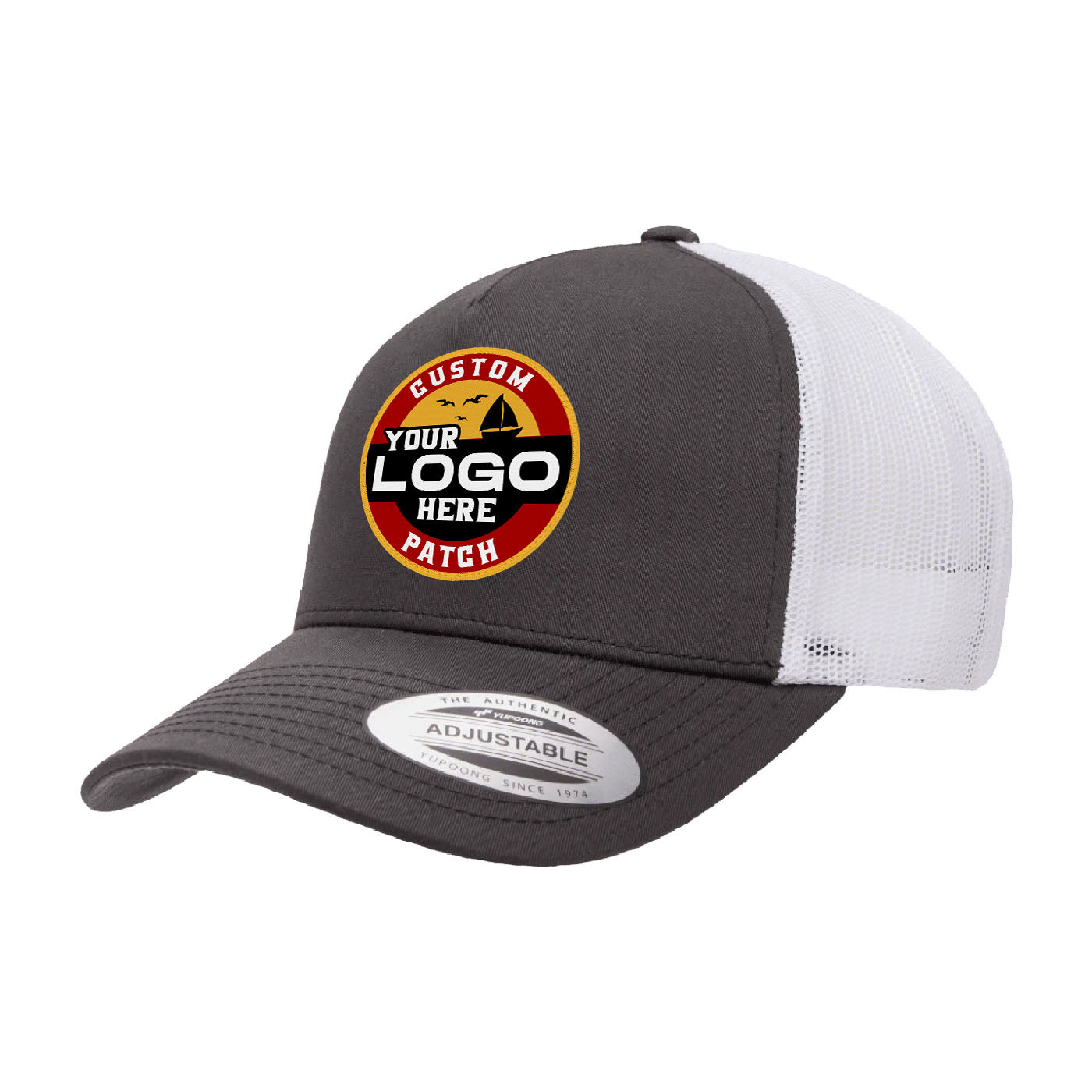 Custom Patch Yupoong 6506T 5-Panel Retro Trucker Hat, Mesh Back, 2-Tone Colors, YP Classics