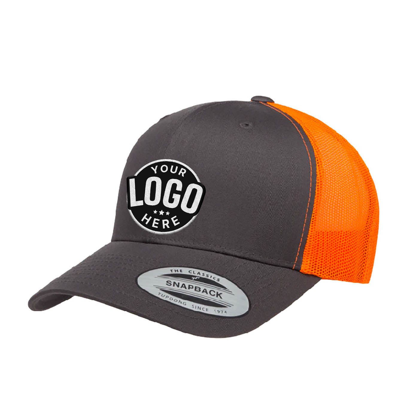 Custom Embroidered Yupoong 6606T Retro Trucker Hat, Mesh Back, 2-Tone Colors, YP Classics