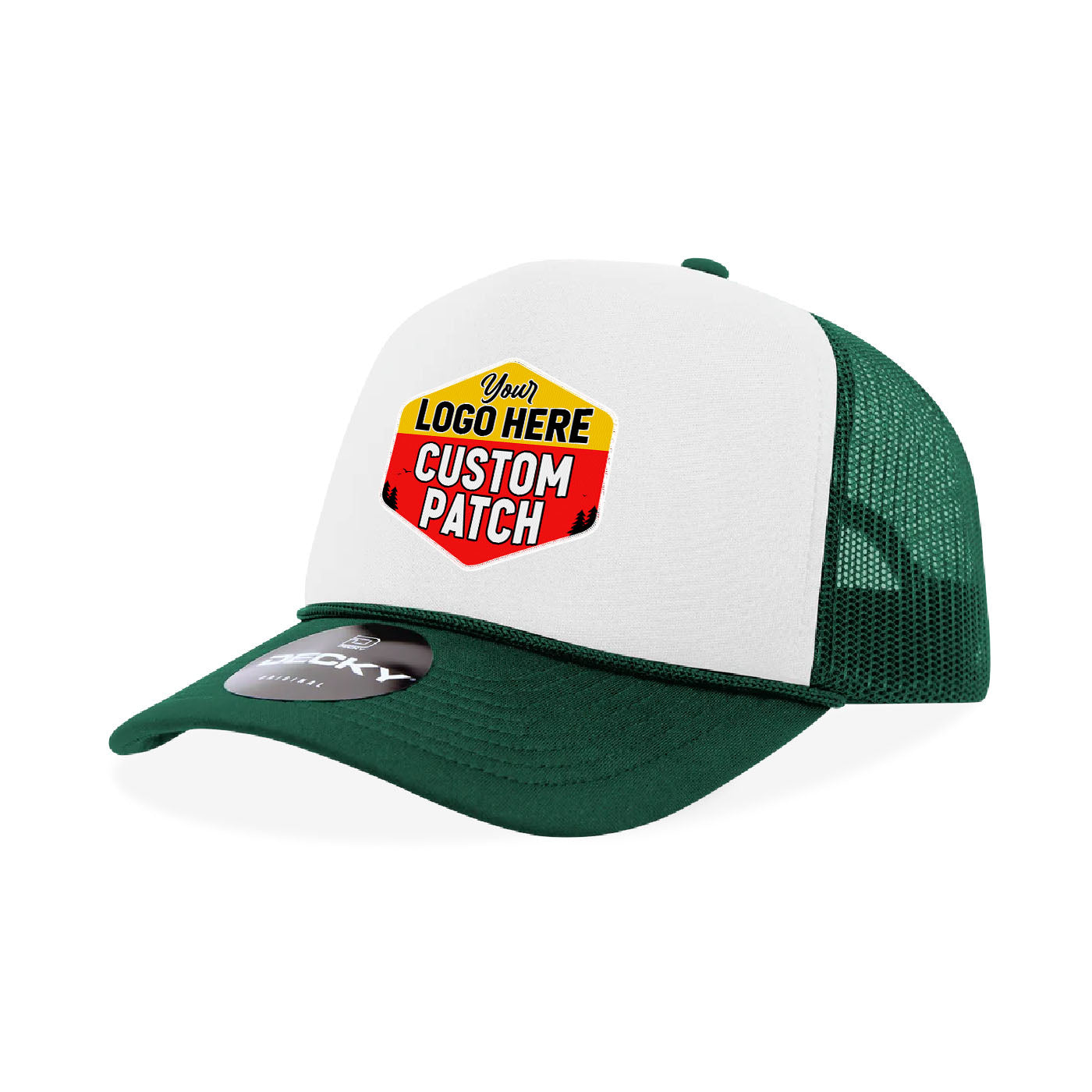 Custom Patch Decky 210 - Foam Trucker Hat, Two Tone Mesh Back Cap