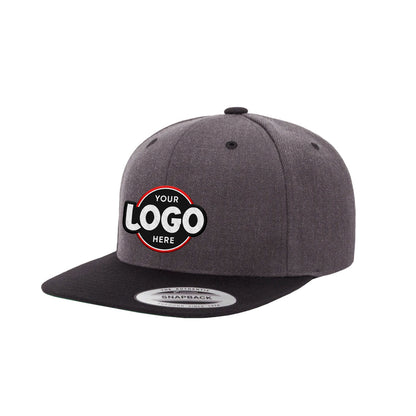 Custom Embroidered Yupoong 6089MT Premium Snapback Hat, Flat Bill, 2-Tone Colors, YP Classics