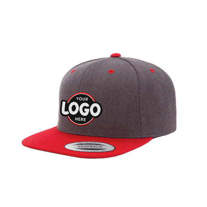 Custom Embroidered Yupoong 6089MT Premium Snapback Hat, Flat Bill, 2-Tone Colors, YP Classics