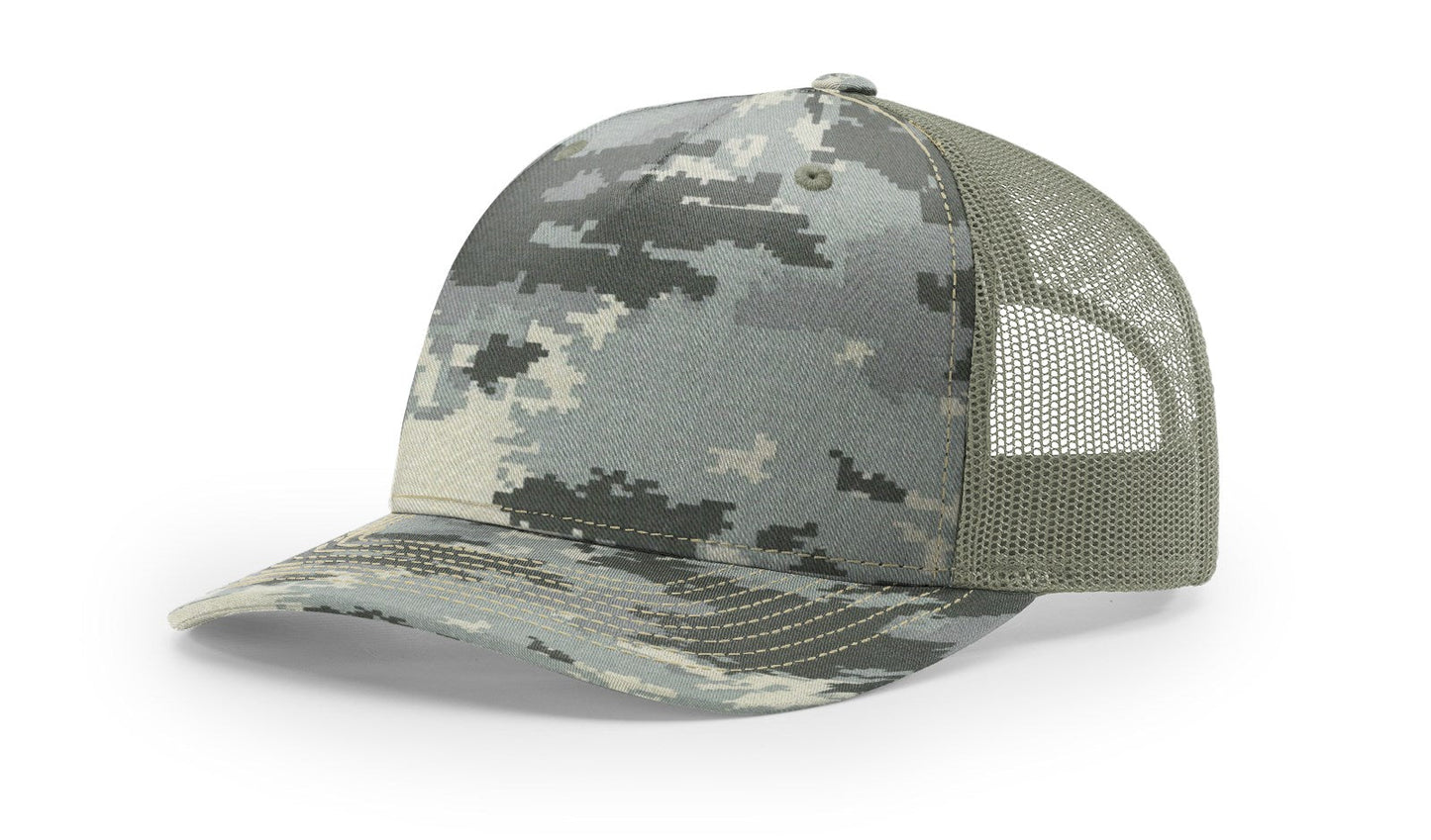 Richardson 112PFP Printed Five Panel Trucker Hat Camo Cap 112 PFP - Blank