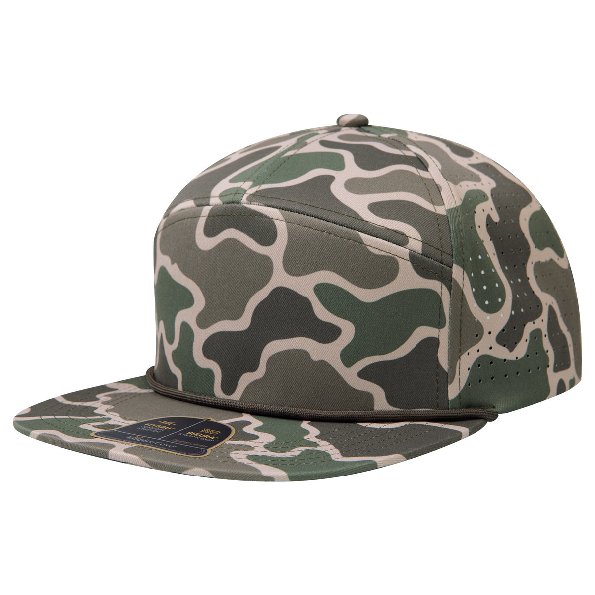 Empire Cove EC013 Camo Colors 7 Panel Performance Laser Perforated Rope Hat