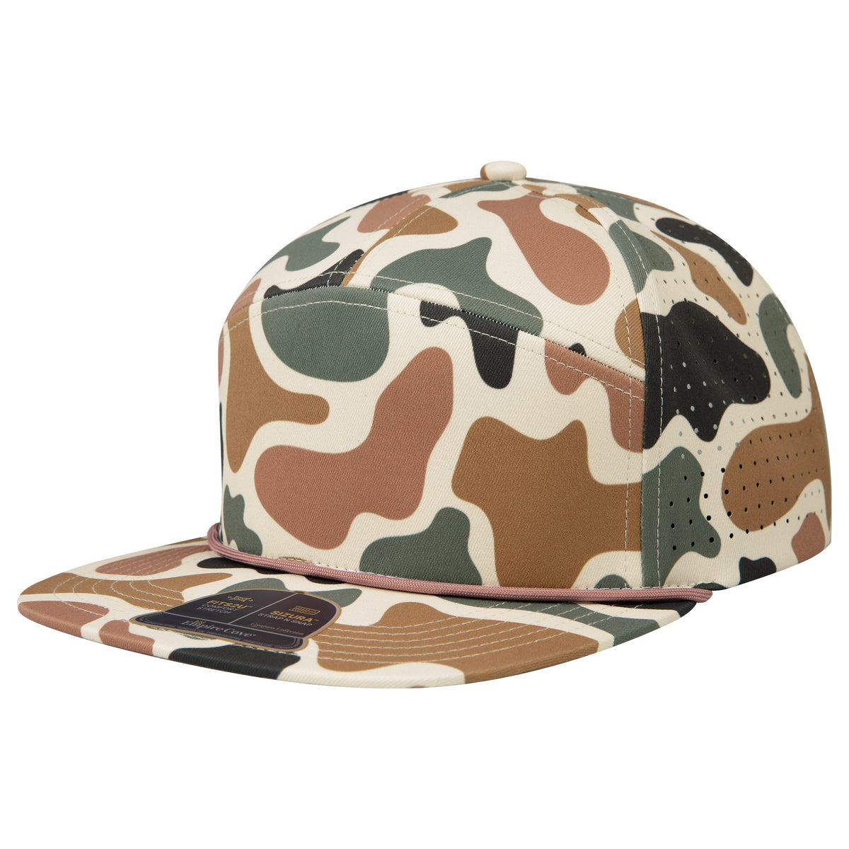 Empire Cove EC013 Camo Colors 7 Panel Performance Laser Perforated Rope Hat