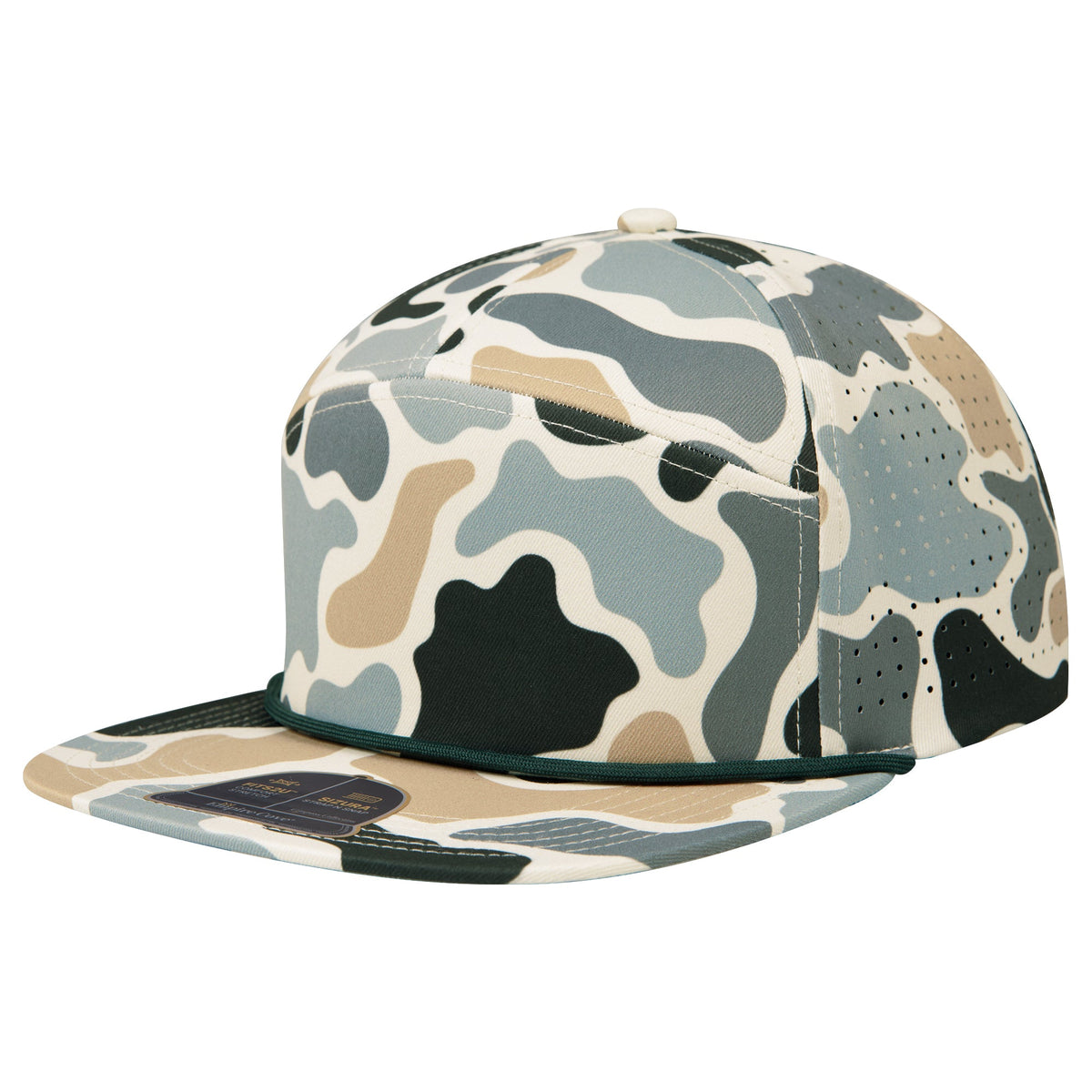 Empire Cove EC013 Camo Colors 7 Panel Performance Laser Perforated Rope Hat