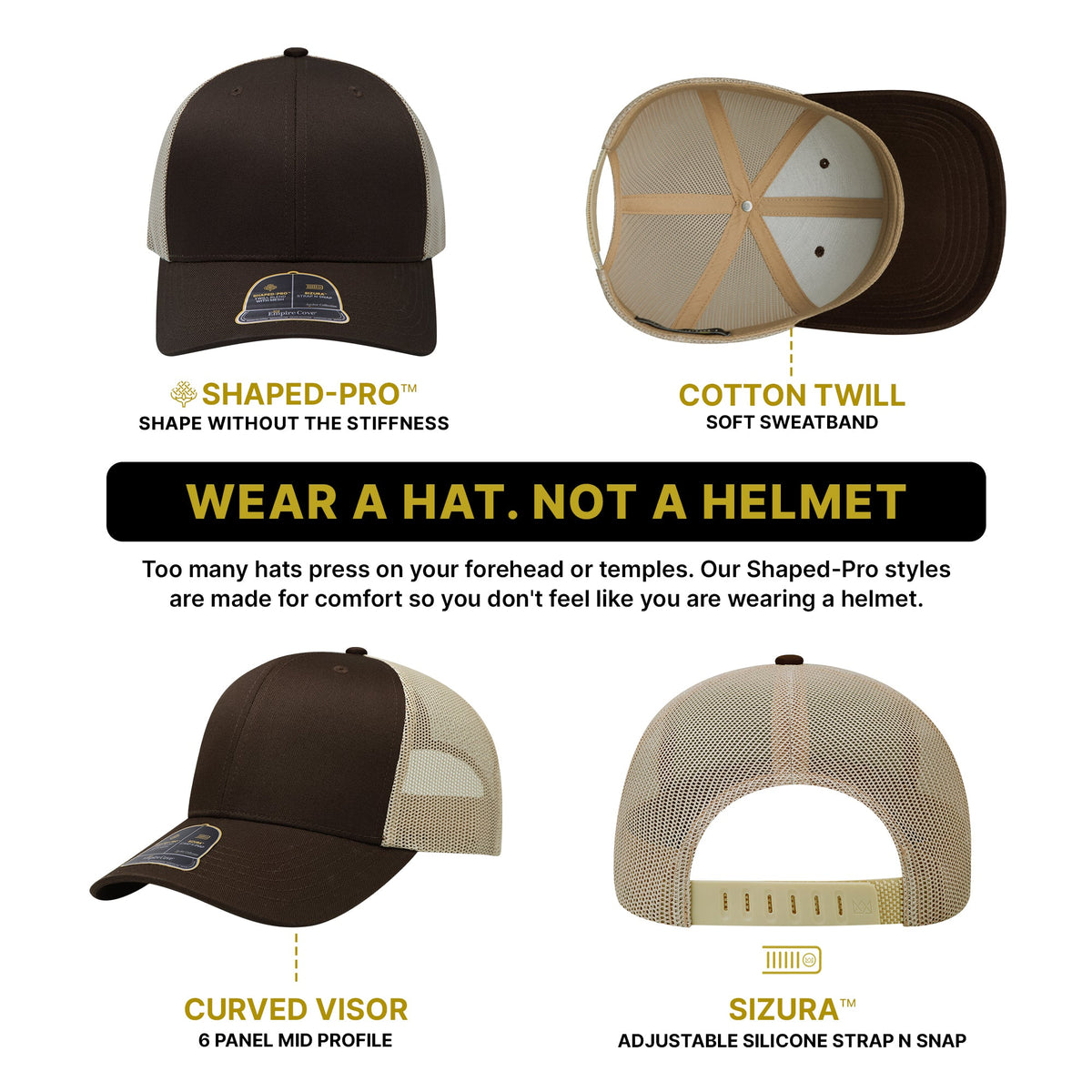 Empire Cove EC001 Shaped-Pro 6 Panel Trucker Hat