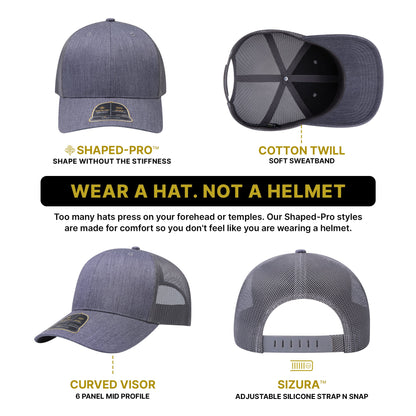 Empire Cove EC001 Shaped-Pro 6 Panel Trucker Hat