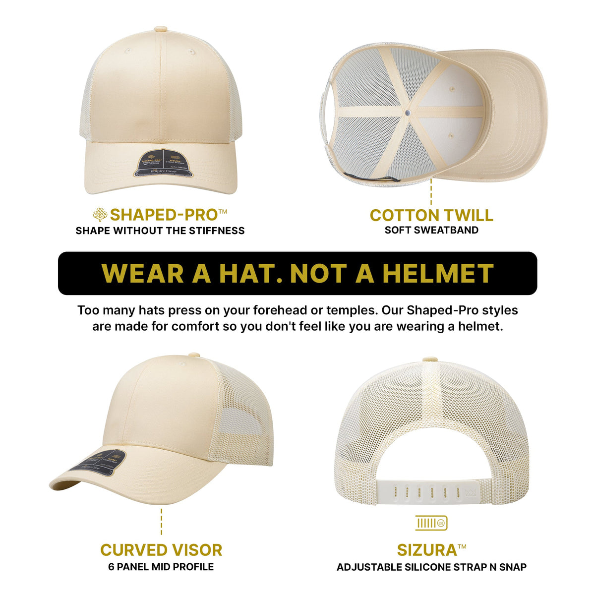 Empire Cove EC001 Shaped-Pro 6 Panel Trucker Hat