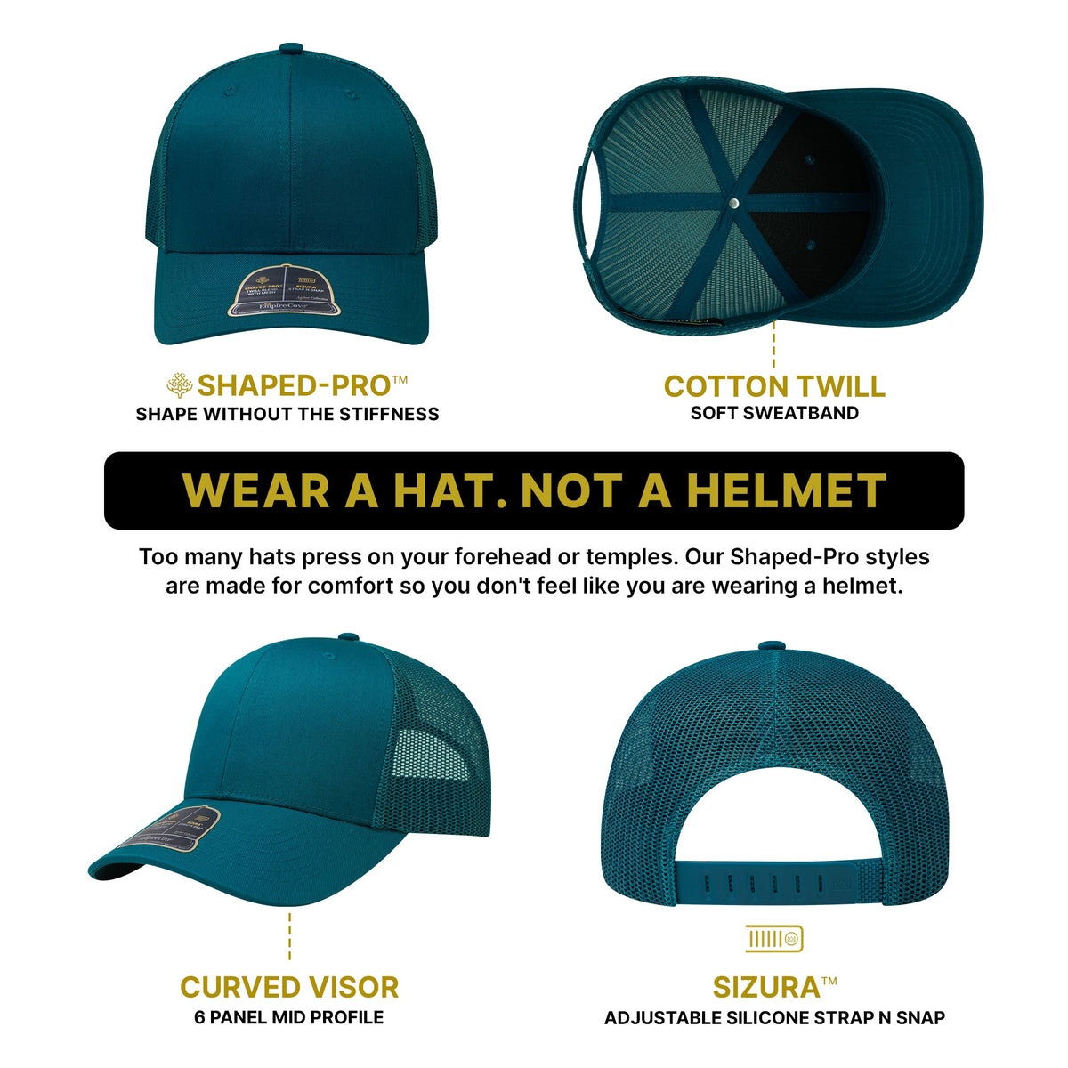 Empire Cove EC001 Shaped-Pro 6 Panel Trucker Hat