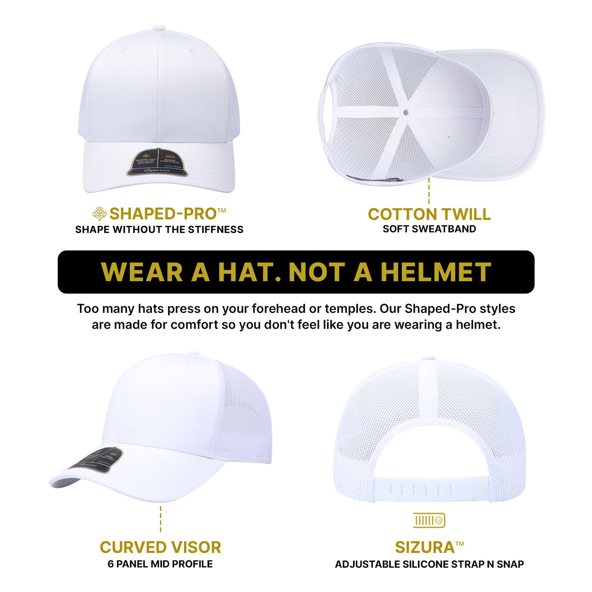 Empire Cove Shaped-Pro 6 Panel Trucker Hat EC001 - Sample