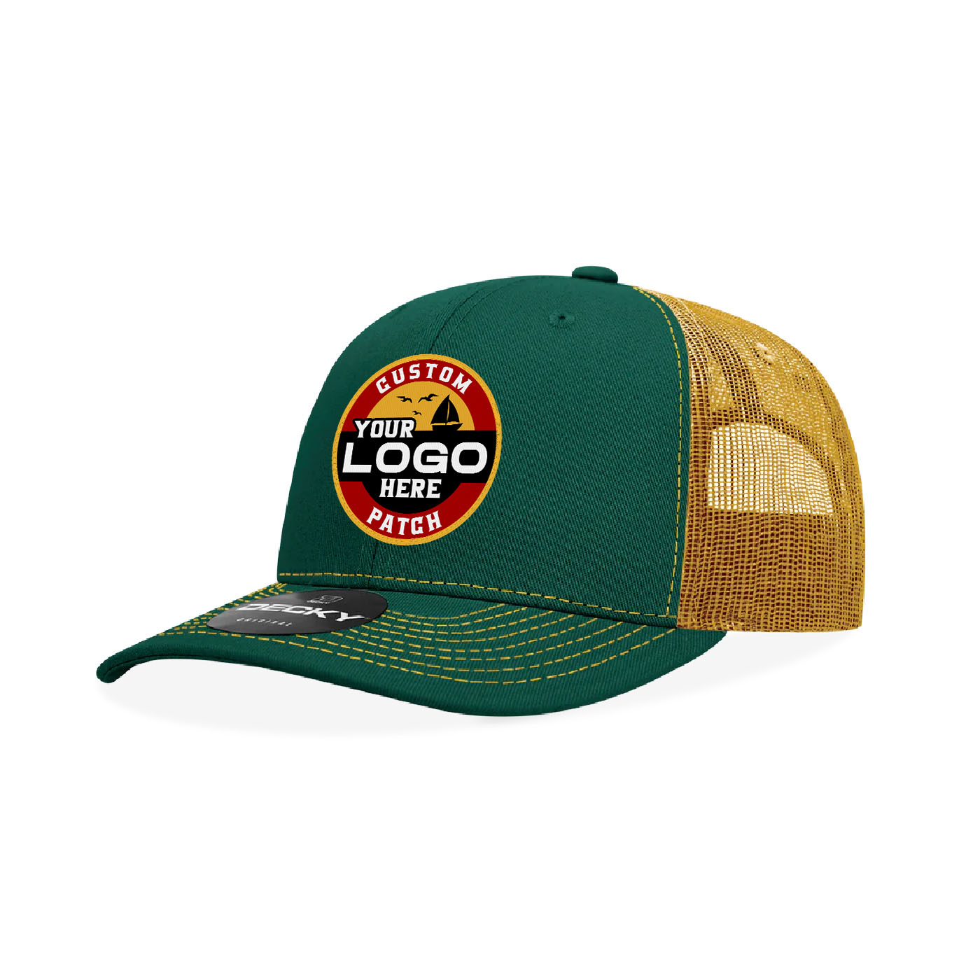 Custom Patch Decky 6031 - 6 Panel Mid Profile Structured Contra-Stitch Trucker Hat