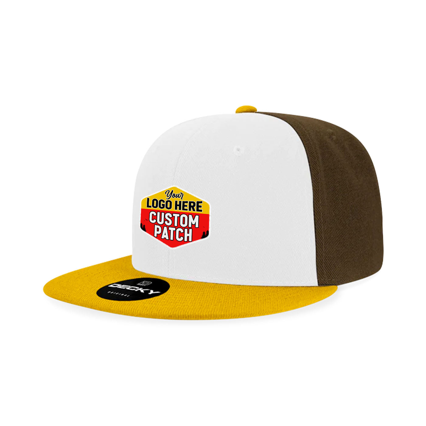 Custom Patch Decky 6020 High Profile 6 Panel Snapback, Flat Bill Hat