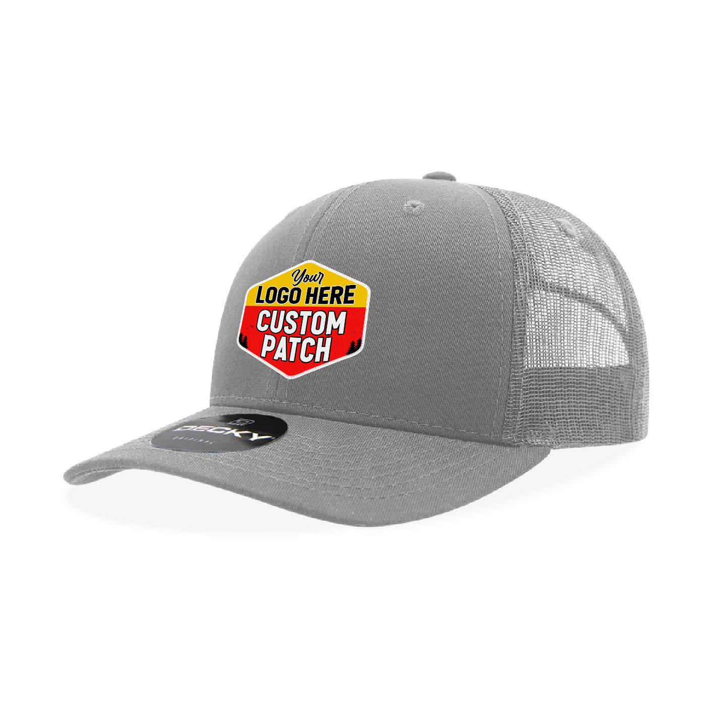 Custom Patch Decky 5019 - Youth 6 Panel Mid Profile Structured Cotton Trucker, Kids Classic Trucker Hat