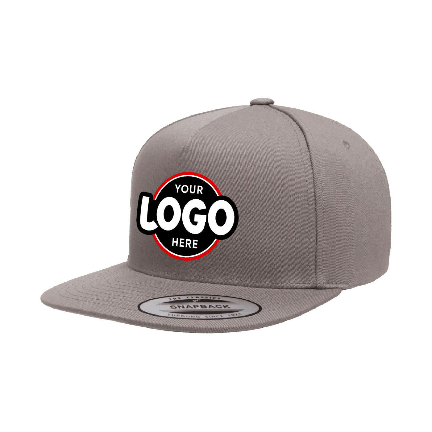 Custom Embroidered Yupoong 6007 5-Panel Cotton Twill Snapback Hat