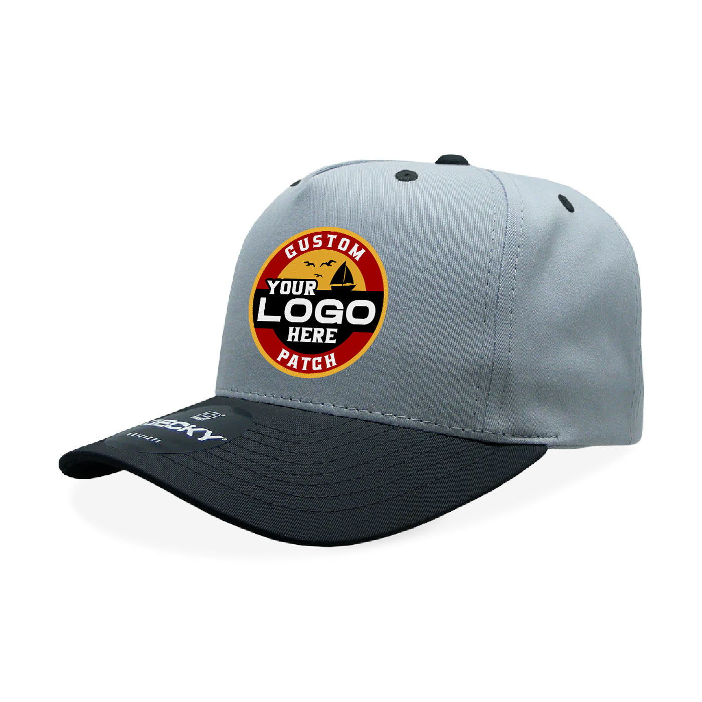 Custom Patch Decky 6024 - 5 Panel Mid Profile, Structured Cotton/Poly Blend Cap